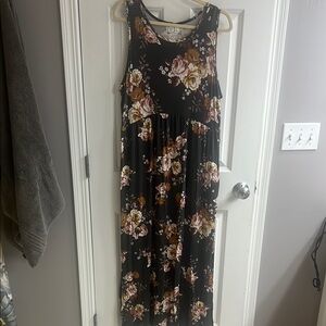 Old Navy Black and Pink Halter Maxi Sundress